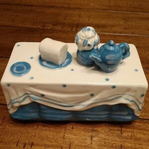 Vintage Dept 56 “A La Carte” Butter Dish Great Condition 3.5 x 6.25”